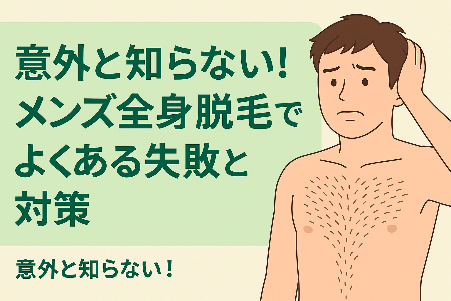意外と知らない！メンズ全身脱毛でよくある失敗と対策