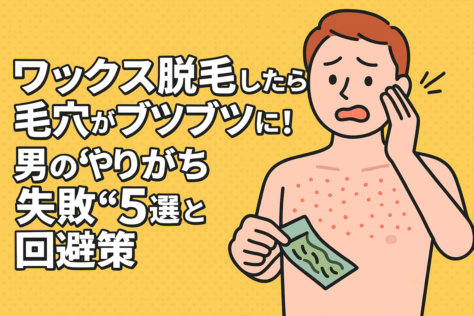 ワックス脱毛したら毛穴がブツブツに！男の“やりがち失敗”5選と回避策