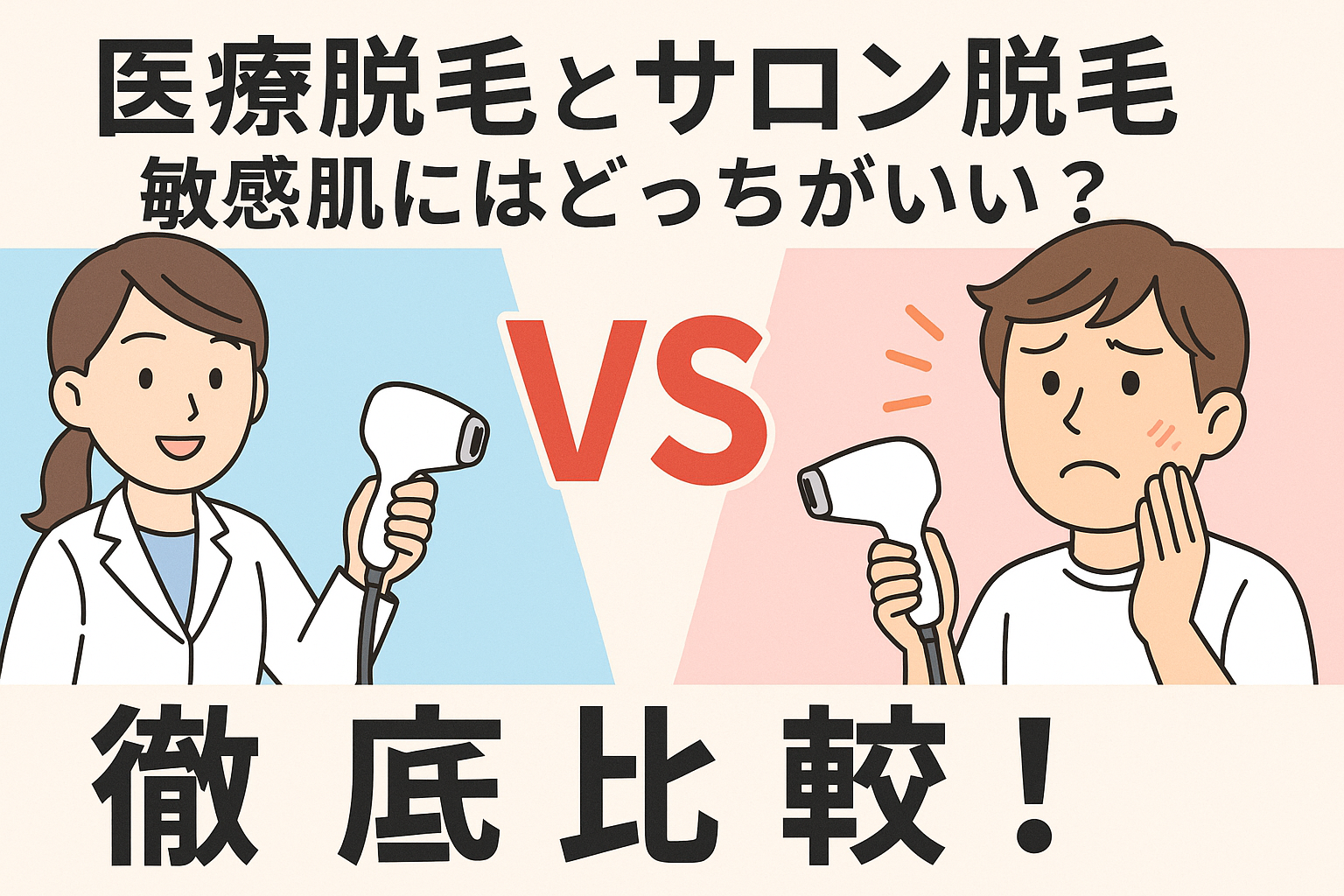 医療脱毛とサロン脱毛、敏感肌にはどっちがいい？徹底比較！