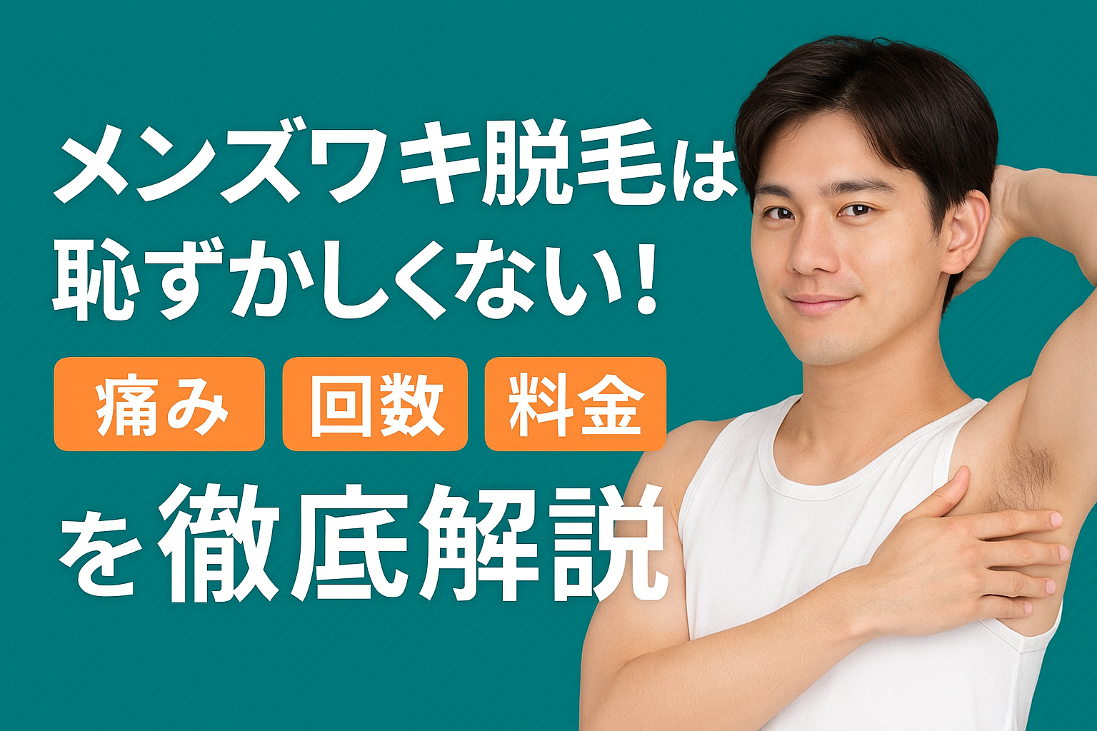 メンズワキ脱毛は恥ずかしくない！痛み・回数・料金を徹底解説