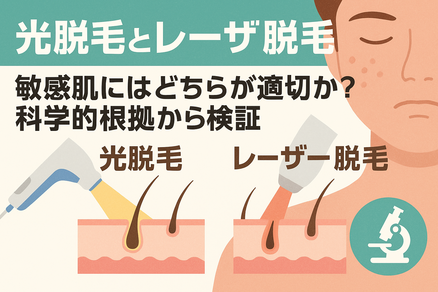 光脱毛とレーザー脱毛、敏感肌にはどちらが適切か？科学的根拠から検証