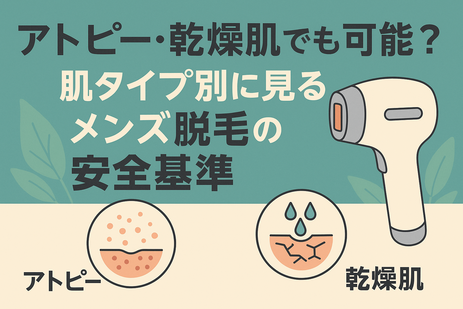アトピー・乾燥肌でも可能？肌タイプ別に見るメンズ脱毛の安全基準