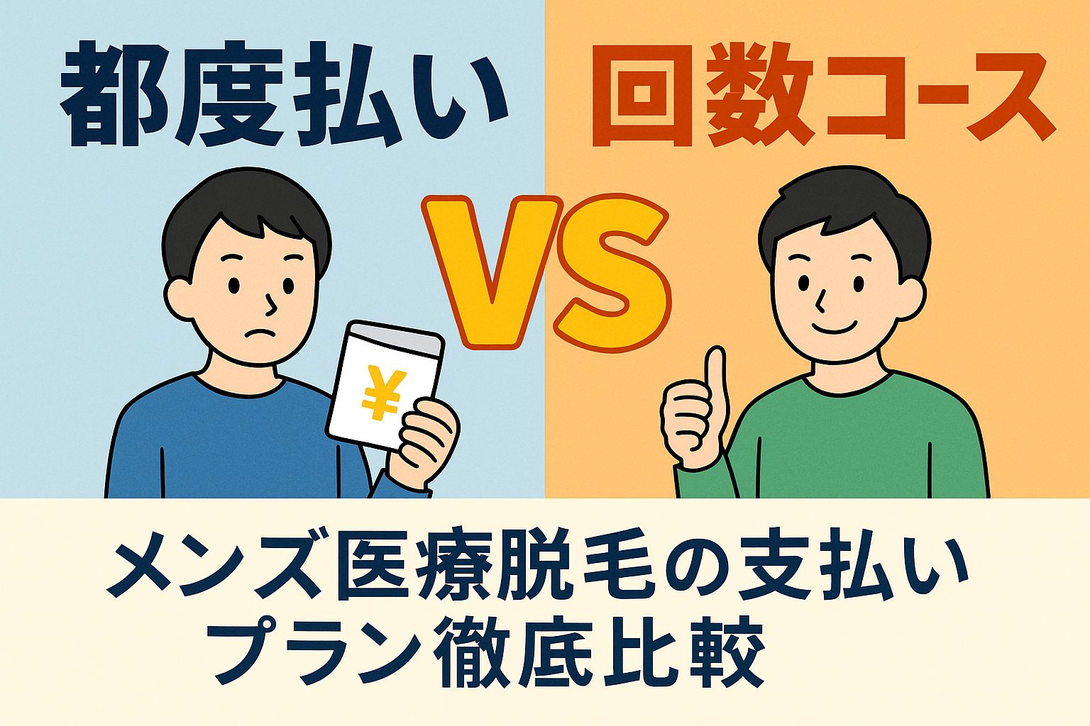 都度払いvs回数コース｜メンズ医療脱毛の支払いプラン徹底比較