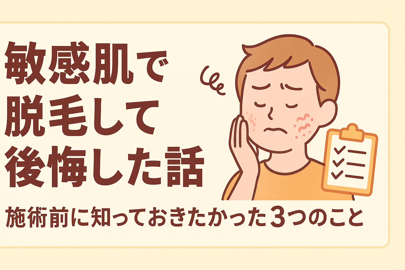 敏感肌で脱毛して後悔した話｜施術前に知っておきたかった3つのこと