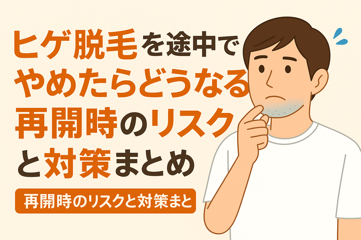 ヒゲ脱毛を途中でやめたらどうなる？再開時のリスクと対策まとめ