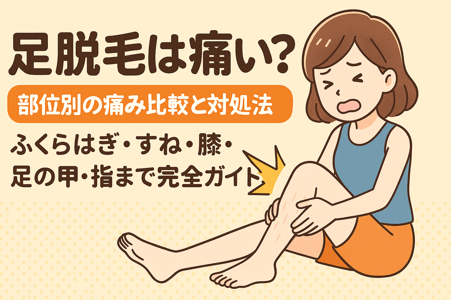 足脱毛は痛い？部位別の痛み比較と対処法｜ふくらはぎ・すね・膝・足の甲・指まで完全ガイド