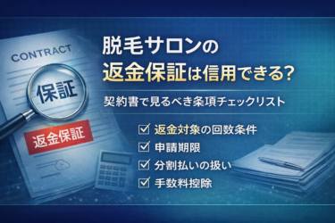 脱毛サロンの返金保証は信用できる?契約書の条項を分解して「全額返金」の実態を明かす